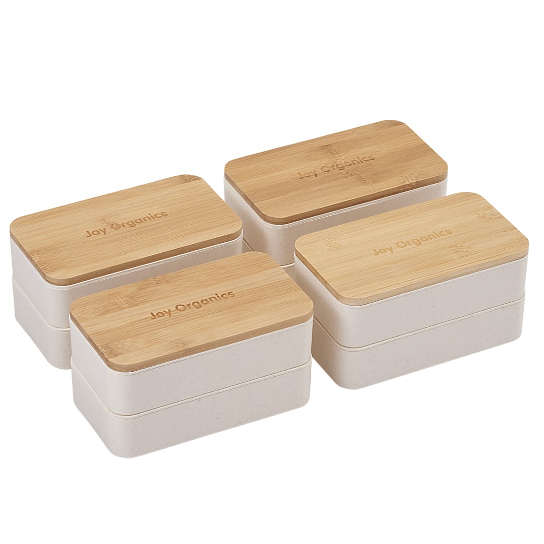 Stackable Bamboo Fiber Bento Box - 1033-85 Tan