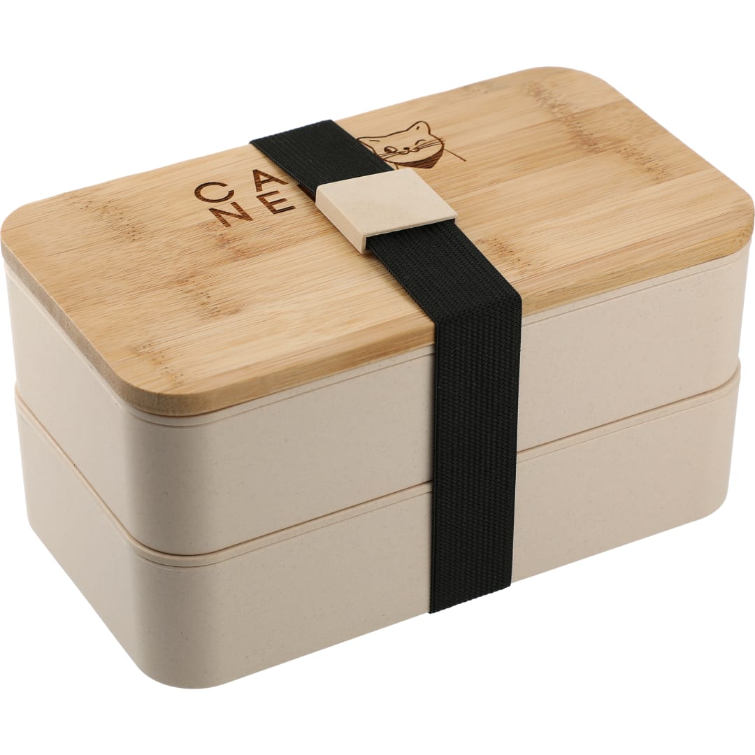 Stackable Bamboo Fiber Bento Box - 1033-85 Tan