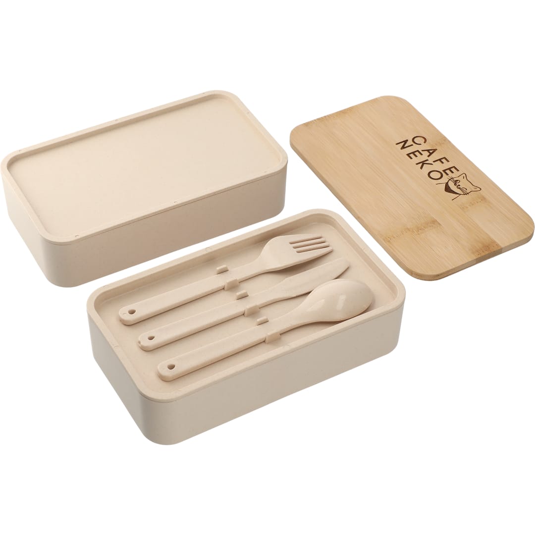 Stackable Bamboo Fiber Bento Box - 1033-85 Tan