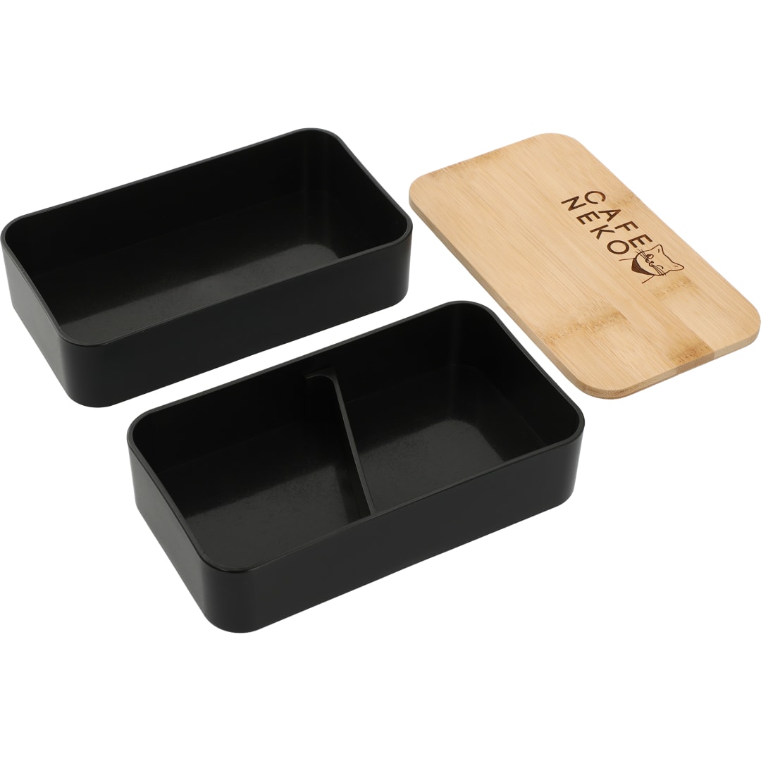 Stackable Bamboo Fiber Bento Box - 1033-85 Black