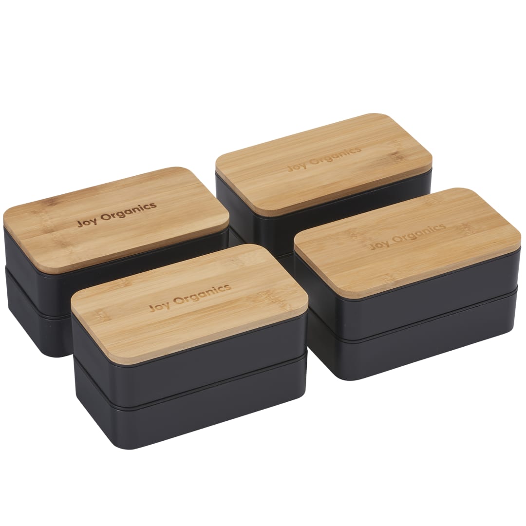 Stackable Bamboo Fiber Bento Box - 1033-85 Black