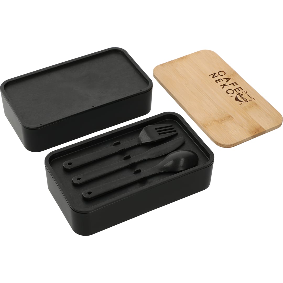 Stackable Bamboo Fiber Bento Box - 1033-85 Black