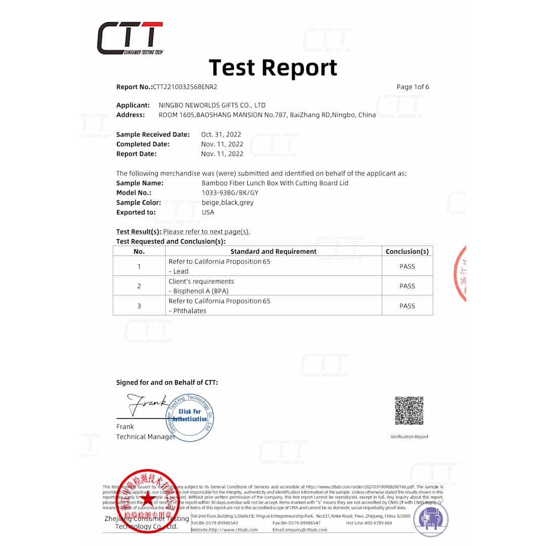Bamboo Fiber Lunch Box with Cutting Board Lid - 1033-93 Black
