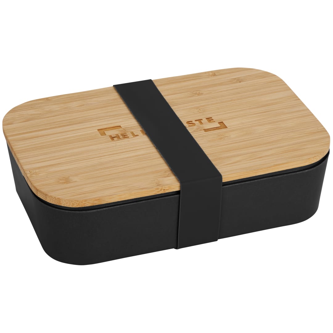 Bamboo Fiber Lunch Box with Cutting Board Lid - 1033-93 Black