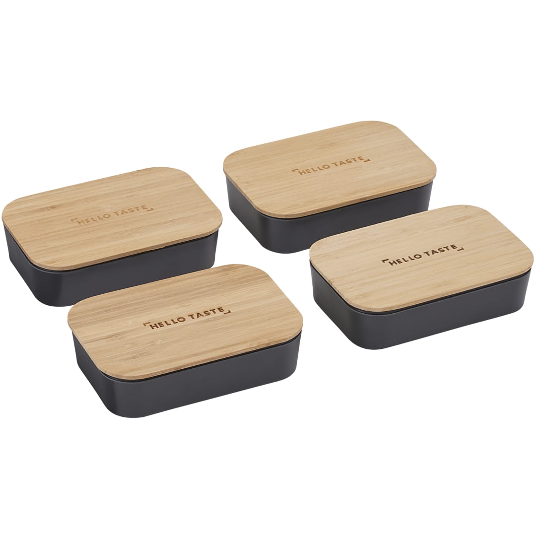 Bamboo Fiber Lunch Box with Cutting Board Lid - 1033-93 Black