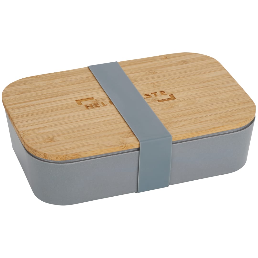 Bamboo Fiber Lunch Box with Cutting Board Lid - 1033-93 Gray