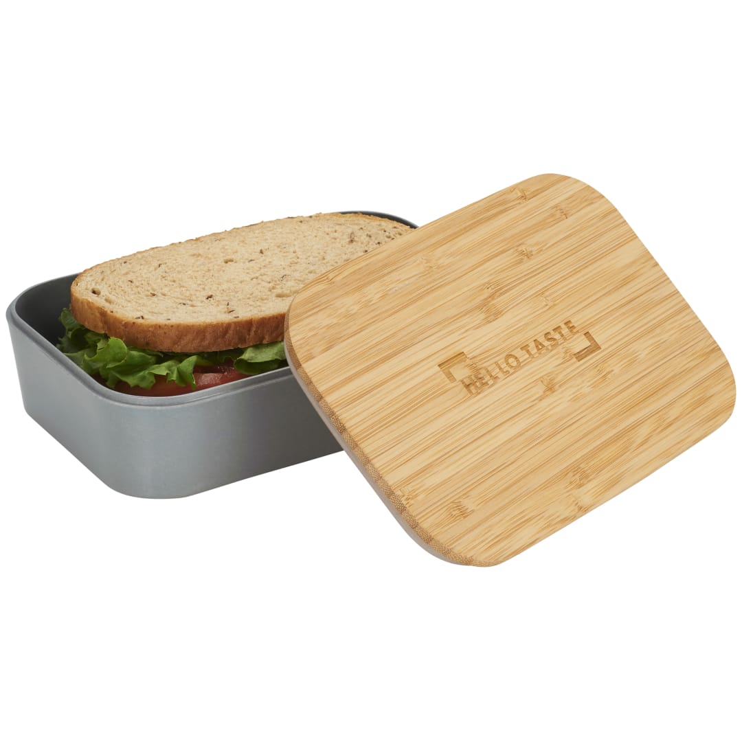 Bamboo Fiber Lunch Box with Cutting Board Lid - 1033-93 Gray