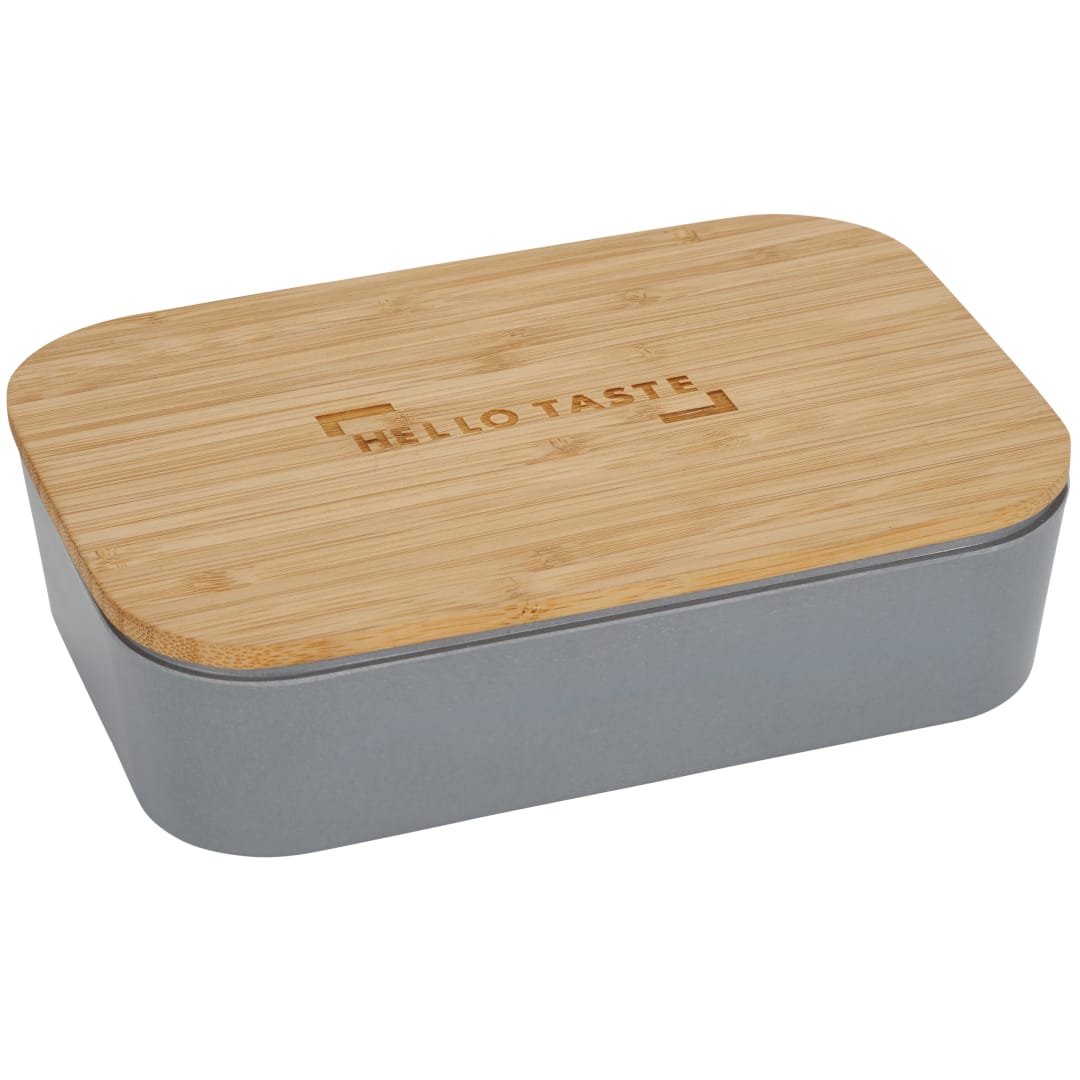 Bamboo Fiber Lunch Box with Cutting Board Lid - 1033-93 Gray