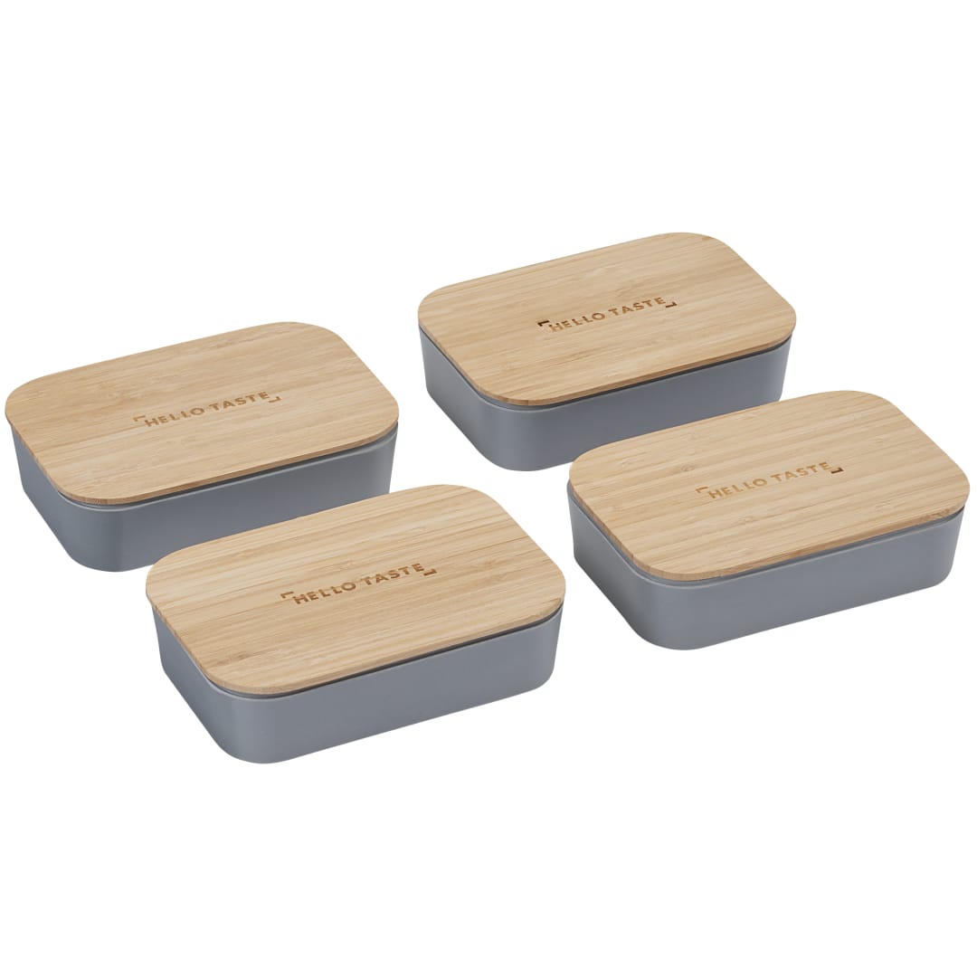Bamboo Fiber Lunch Box with Cutting Board Lid - 1033-93 Gray