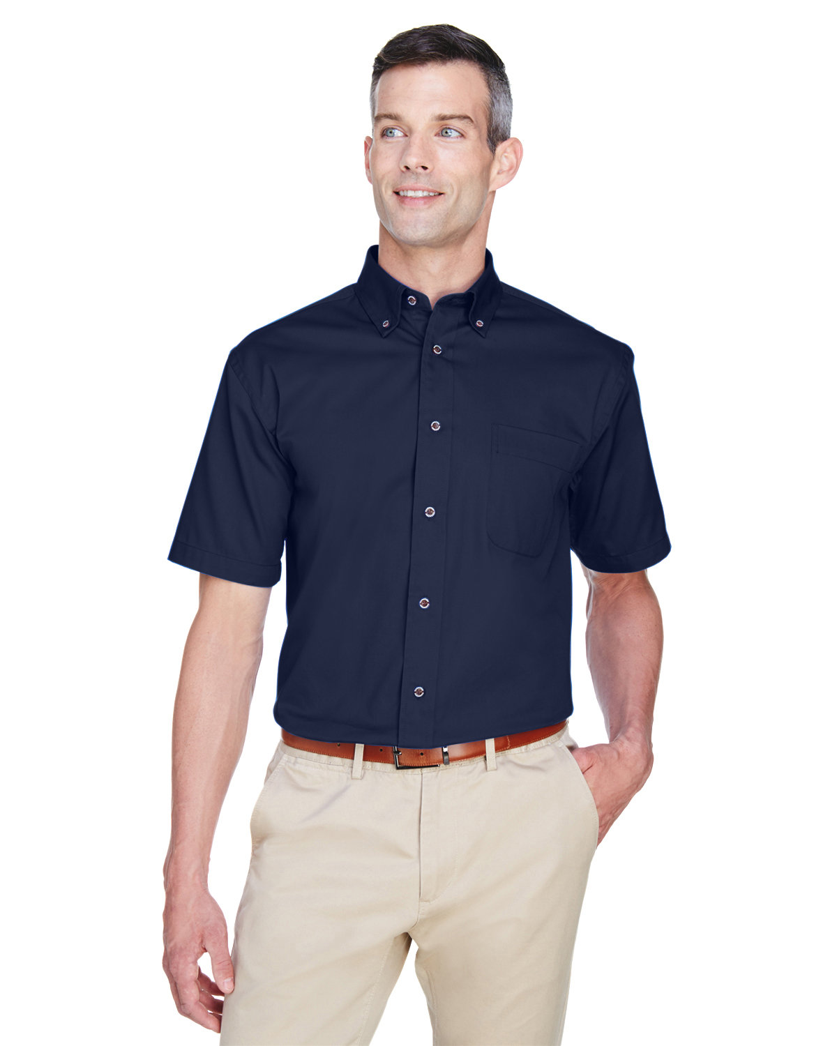 Men's Easy Blend™ Short-Sleeve Twill Shirt with Stain-Release - M500S