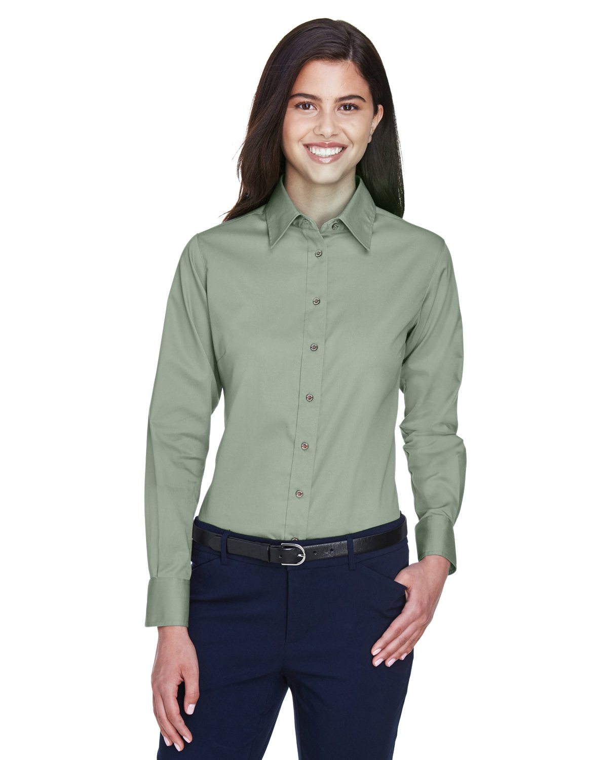 Ladies' Easy Blend™ Long-Sleeve Twill Shirt with Stain-Release - M500W