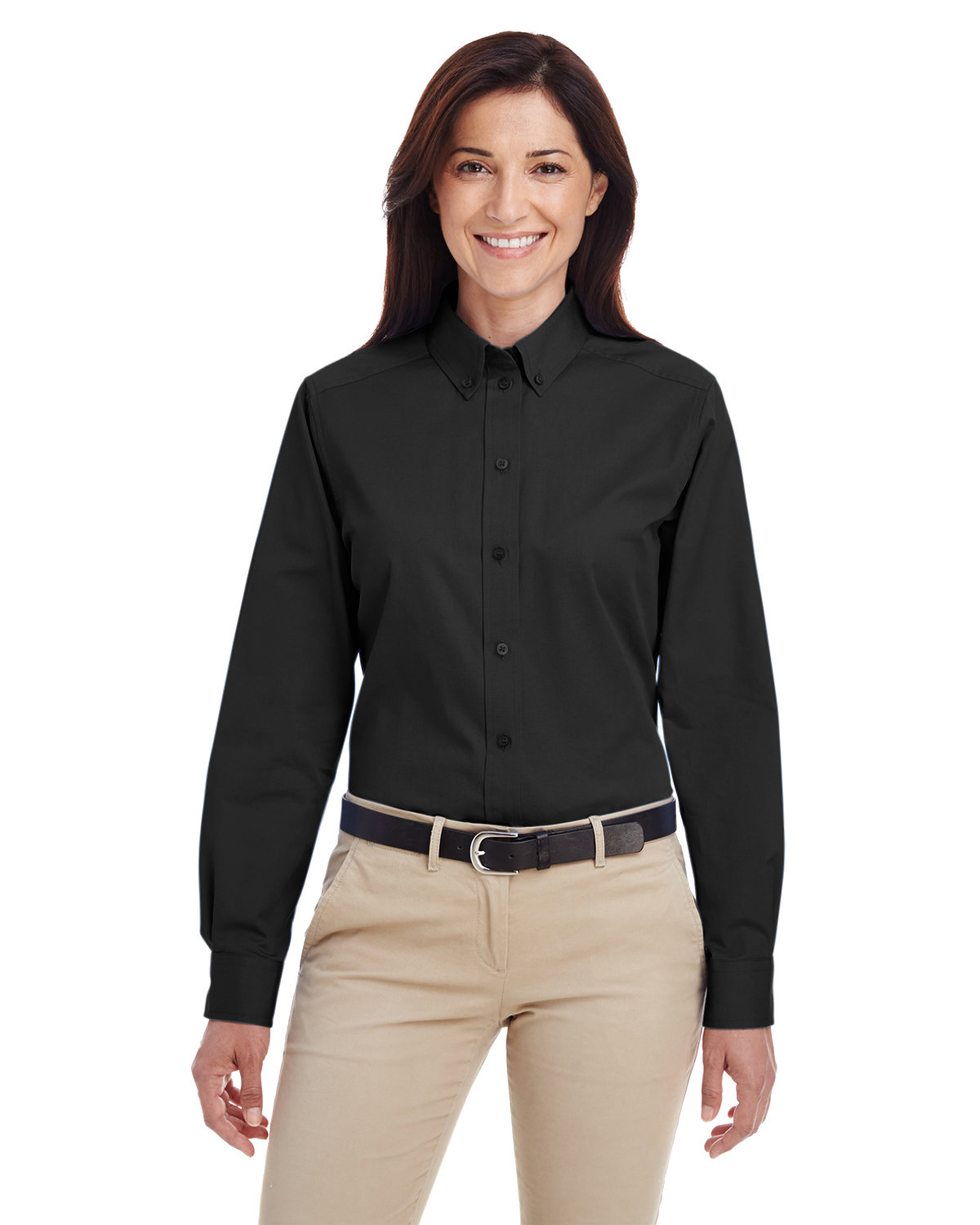 Ladies' Foundation 100% Cotton Long-Sleeve Twill Shirt with Teflon™ - M581W