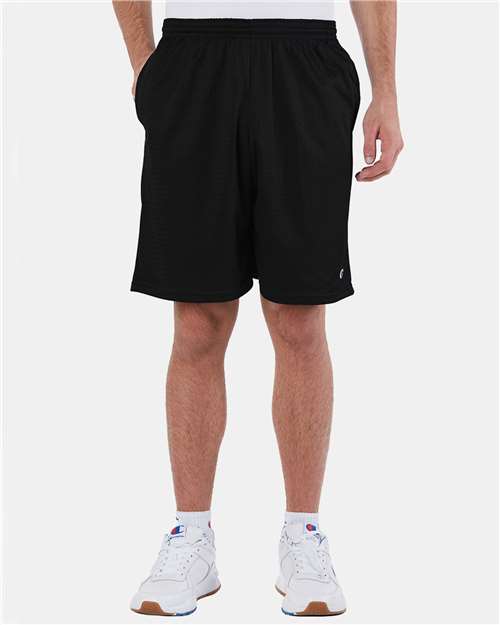 Champion Unisex Polyester Mesh 9" Shorts with Pockets - S162 Black