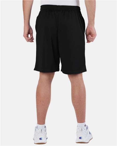 Champion Unisex Polyester Mesh 9" Shorts with Pockets - S162 Black