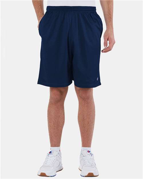 Champion Unisex 9" Mesh Shorts with Pockets - S162 Navy