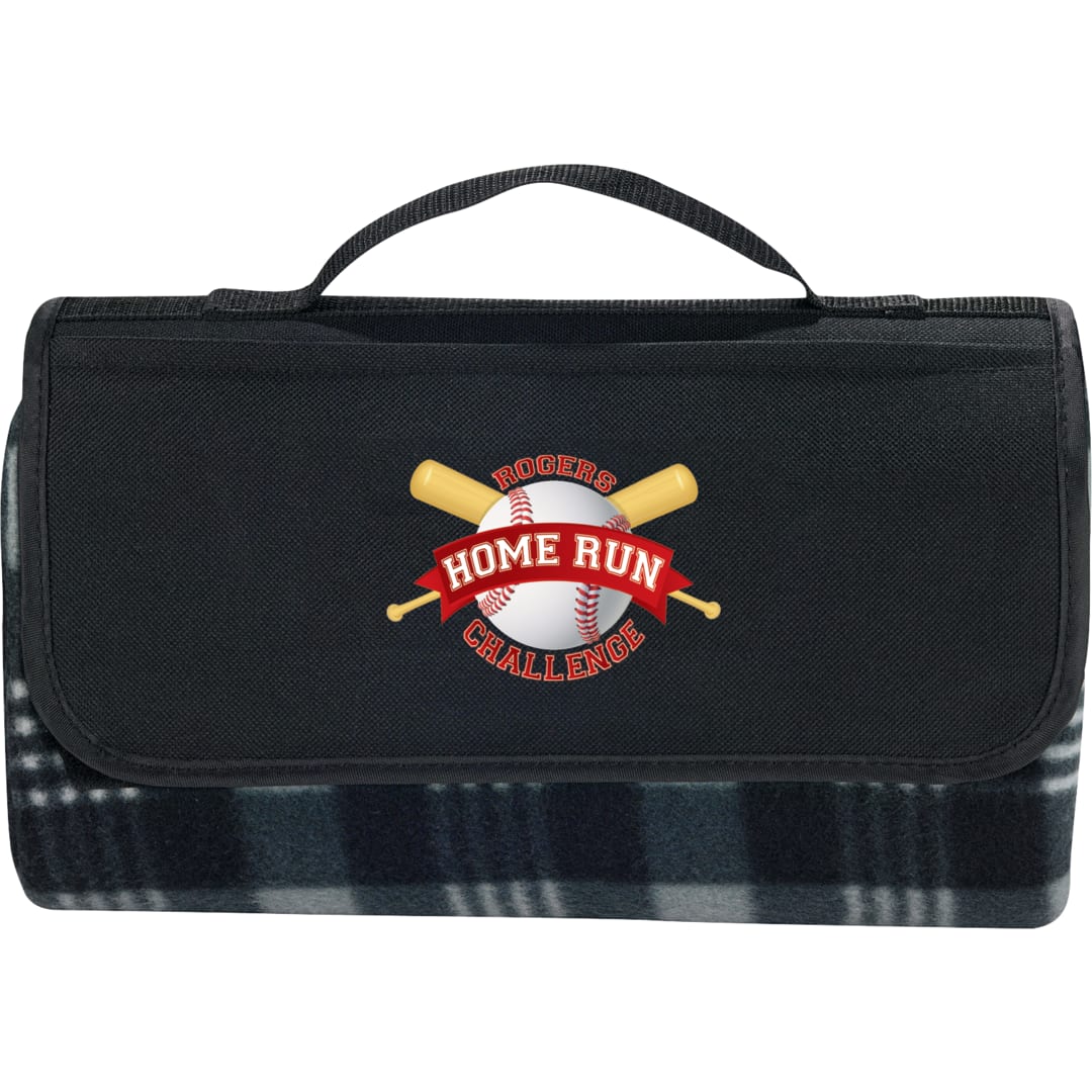 Padded Water-Resistant Fleece Picnic Blanket - 1070-15 Black