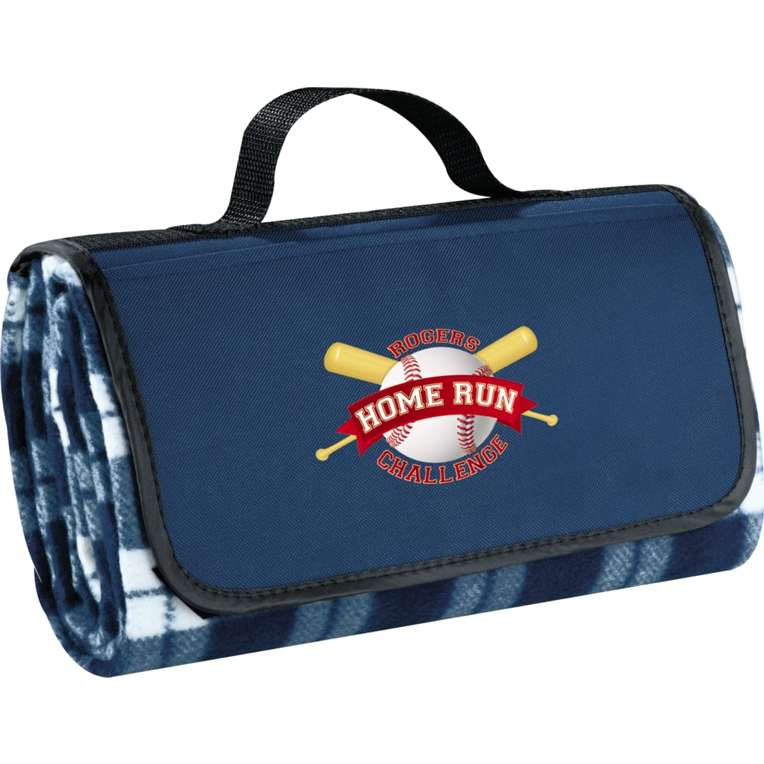 Padded Water-Resistant Fleece Picnic Blanket - 1070-15 Blue