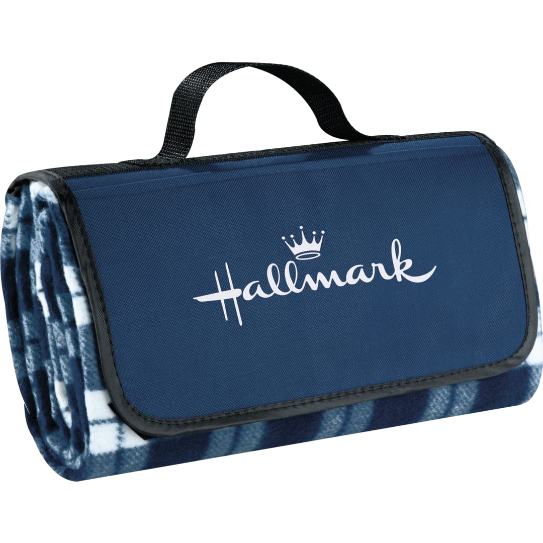 Padded Water-Resistant Fleece Picnic Blanket - 1070-15 Blue