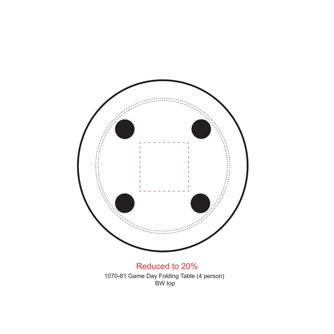 Game Day Folding Table (4 person) - 1070-81 Black