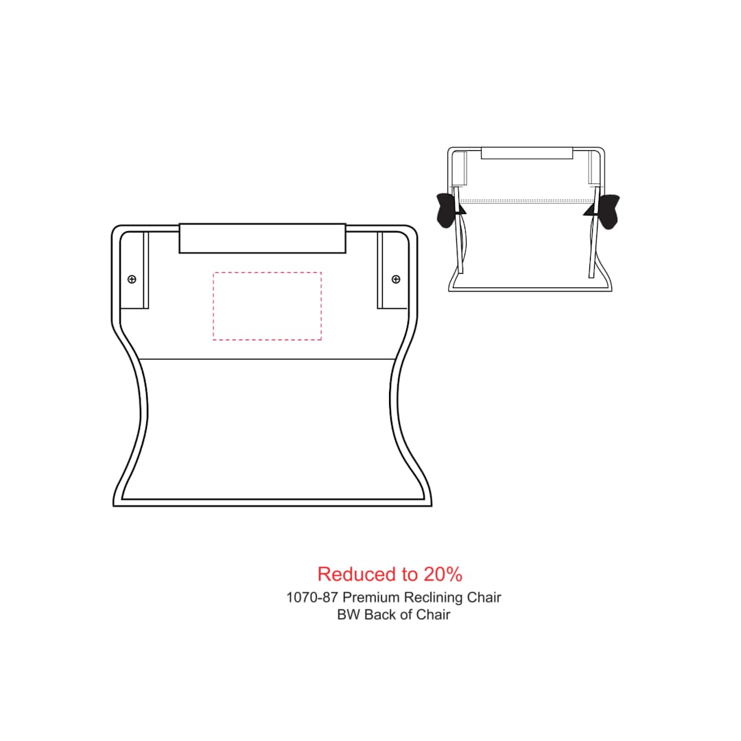 Premium Padded Reclining Chair (400lb Capacity) - 1070-87 Black