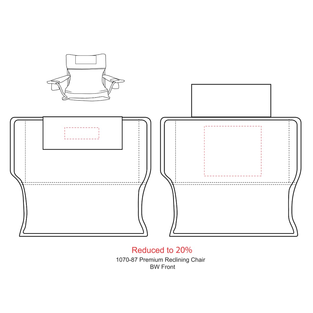 Premium Padded Reclining Chair (400lb Capacity) - 1070-87 Black